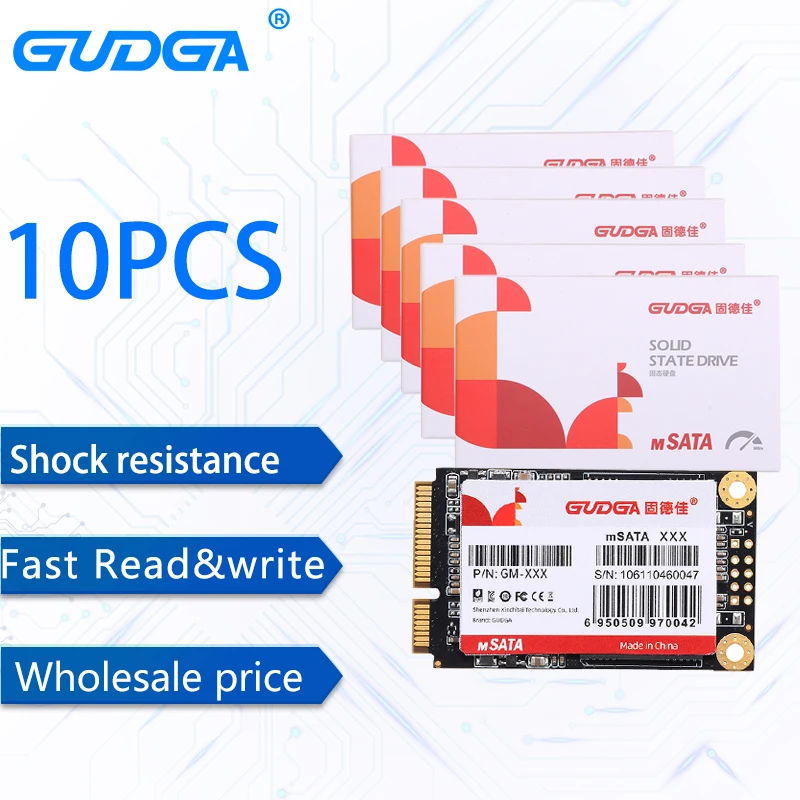 GUDGA Msata 16G SSD 10pcs Drive Mini SATAIII Internal Solid State Hard Drive  ssd internal Fast ssd For Laptop Deaktop computer