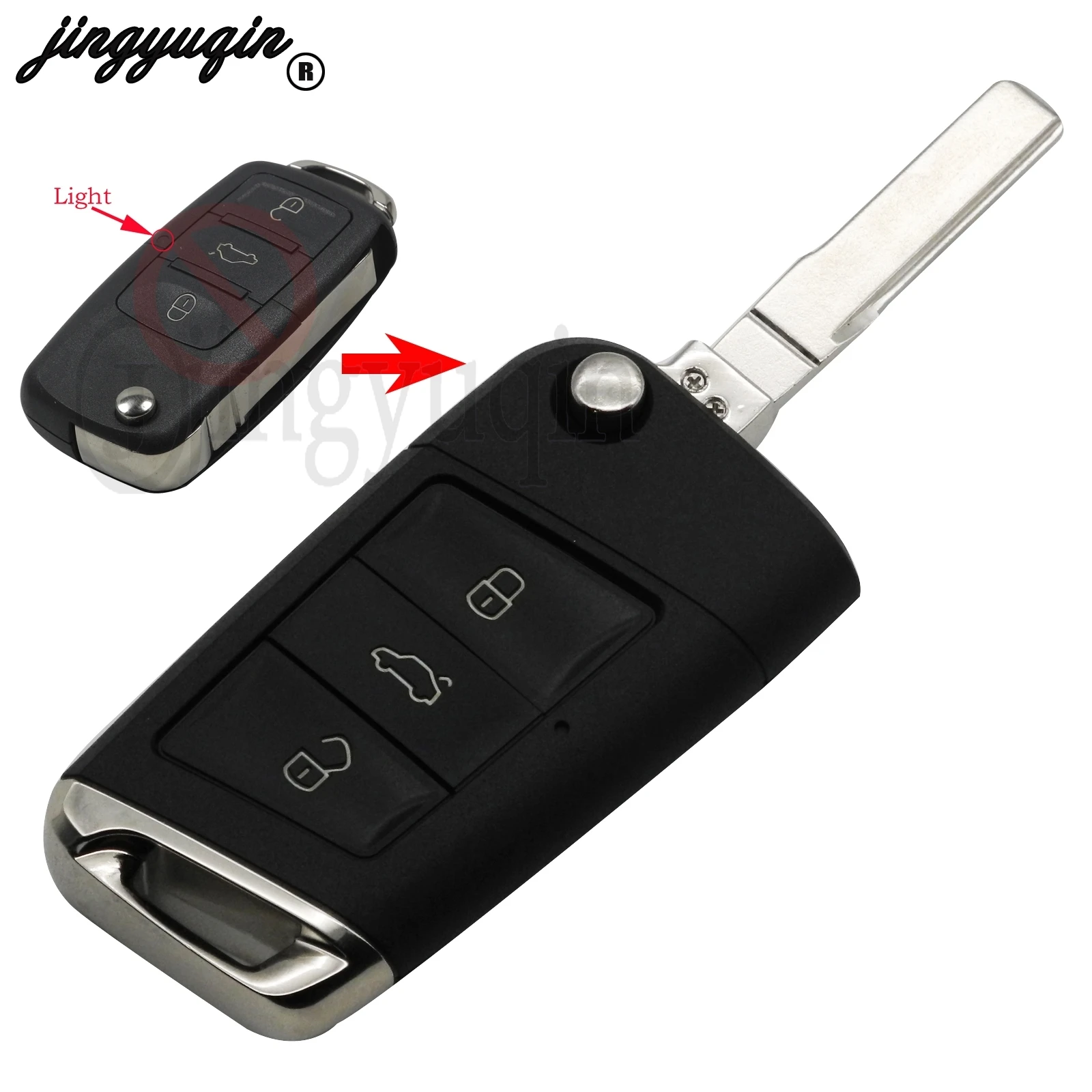 Модифицированный Складной Чехол Для Ключей Jingyuqin Volkswagen VW Golf 7 Jetta Passat Beetle Polo Bora