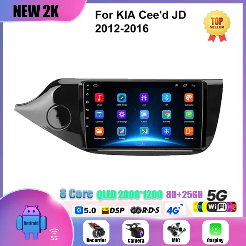 Для Kia CEED 2 JD 2012-2018 Android 13 Автомобильный радиоприемник Стерео Мультимиidia Плеер GPS