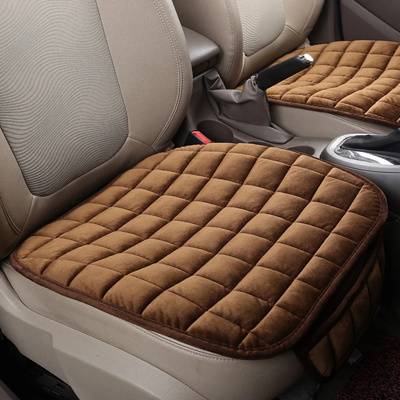 

Car Seat Cover Tie-free Anti-Slip Plush Seat Cushion Winter Warm Cushion Universal Front Seat Breathable Pad Car Protector