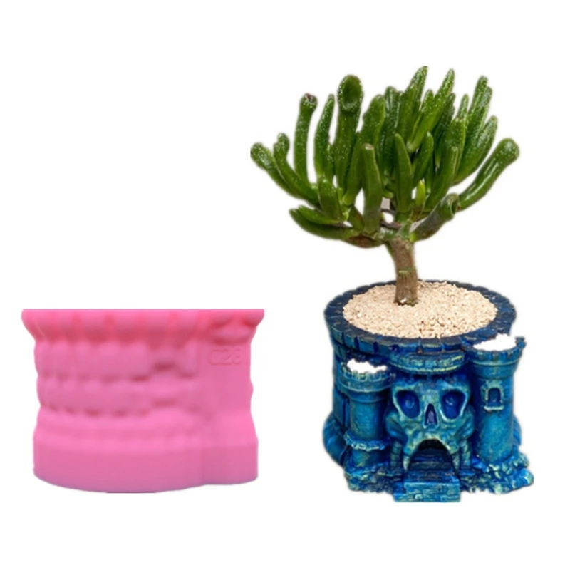 

Halloween Skull Silicone Molds Flower Pot Resin Casting Molds Succulent Plant Pot Mold Candle Holder Silicone Mold Craft