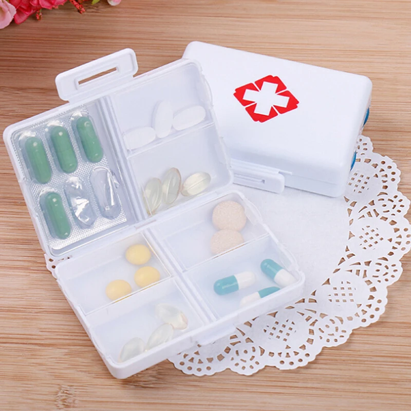 

1Pc 7 Days Foldable Mini Pill Box Container Drug Tablet Storage Travel Case Holder Plastic Refillable Bottles