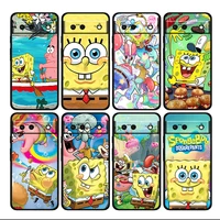 cartoon friends lovely shockproof cover for google pixel 7 6 6a 5 4 5a 4a xl pro tpu soft silicone soft black phone case fundas