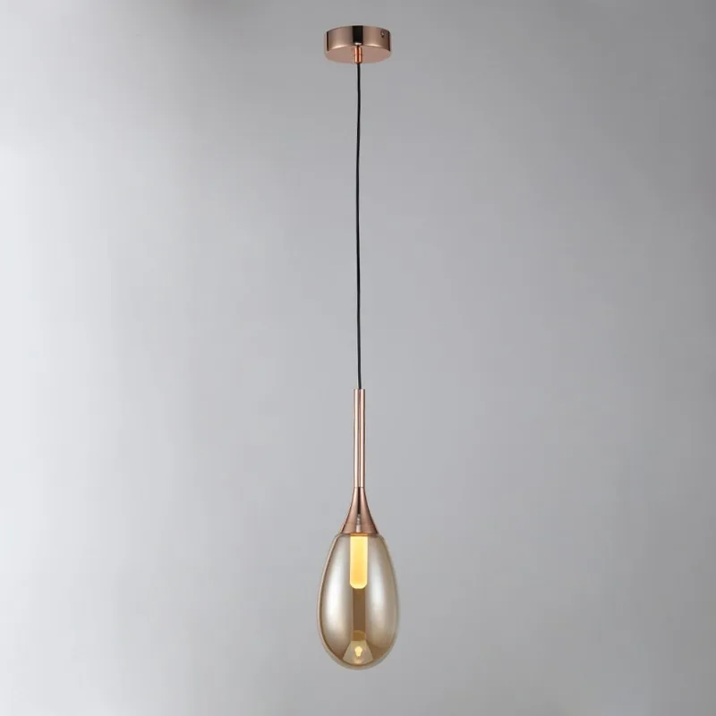 

Modern Smoke Grey Glass Led Pendant Lights for Hanging Lamp Restaurant Bar Dining Living Room Kitchen Island Water Drop