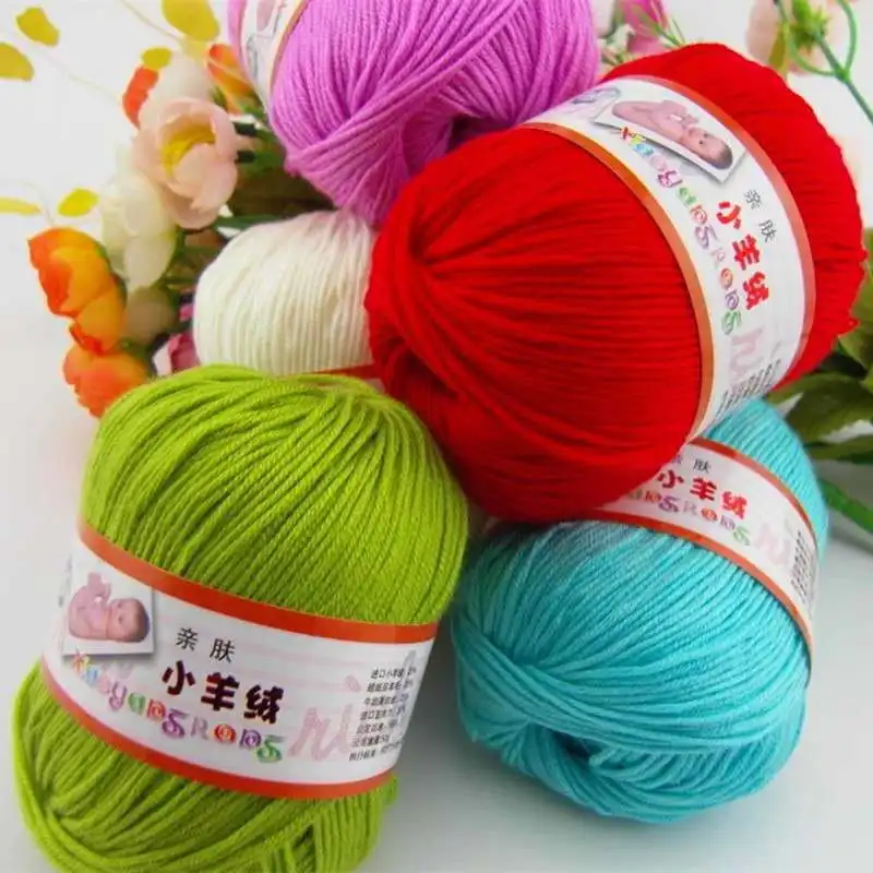 

3pcs 50g/ball Hand-knitted Baby Hairline Pro-skin Cotton Wool Milk Cotton Woven Children's Cotton Line Knitting Yarn Wool Yarn