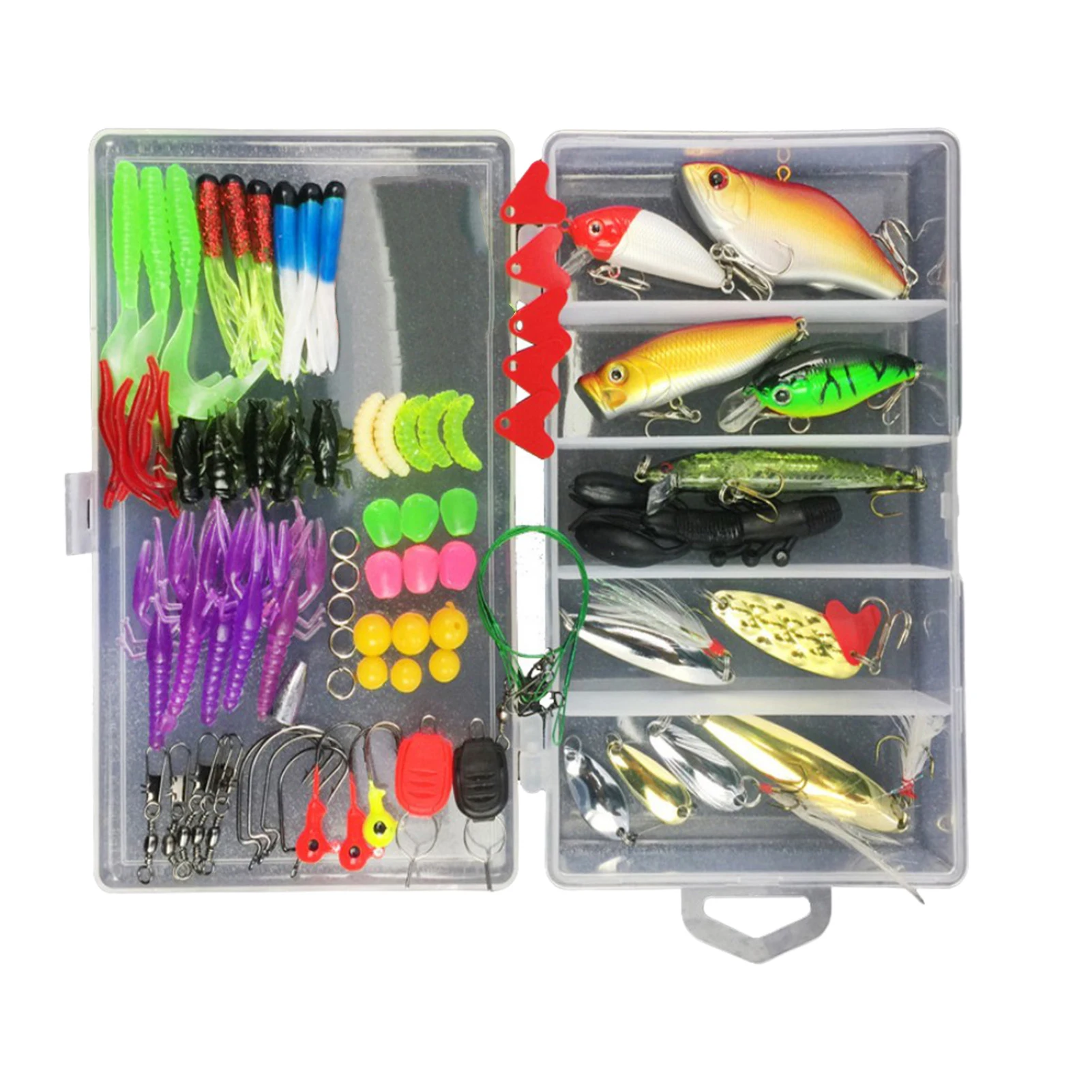

Fishing Lures Kit For Freshwater 88Pcs Portable Fishing Accessories With Spoon Lures Crankbai Spinnerbaits Jigs Fishing Hooks