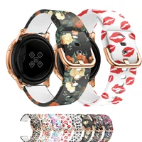 20mm 22mm printing silicone strap for samsung galaxy watch 42mm active 2 huawi watch gt bracelet band strap for amazfit bipgts