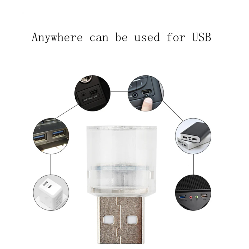 Фото Миниатюрсветильник USB-разъем, 1 шт., светодиодный, для вечерние, подключения к интерьеру автомобиля №5