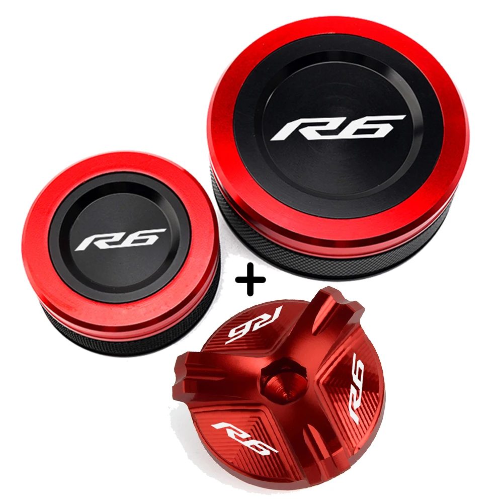 

Для YAMAHA R6 YZFR6 YZF-R6 YZF 2010-2025 2024 2022 2021 аксессуары для мотоциклов передняя крышка бачка тормозной жидкости крышка маслозаливной горловины