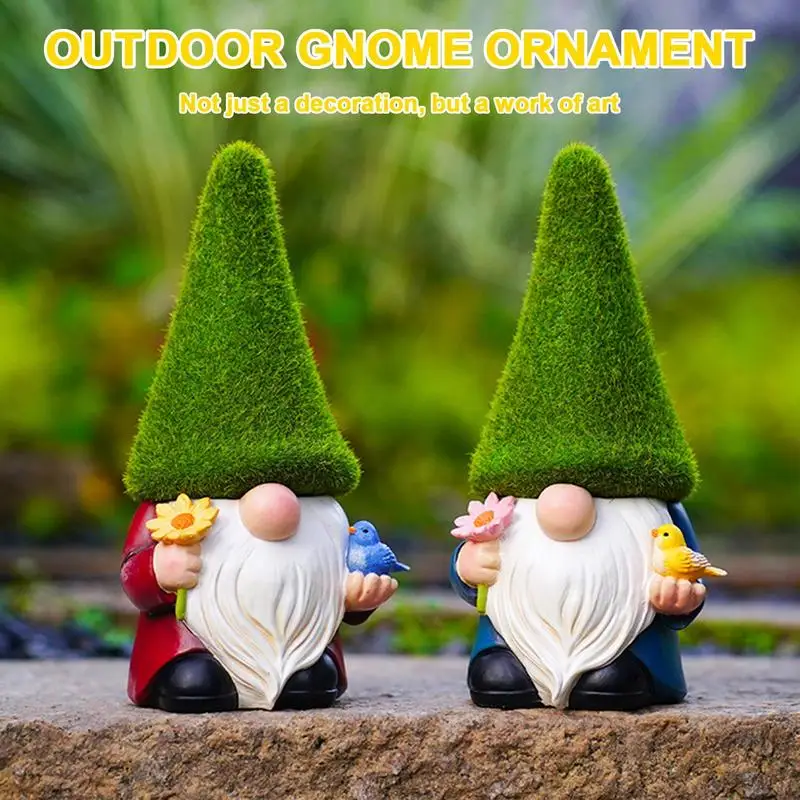 

Garden Gnomes Outdoor Funny Cute Holding Birds And Flowers Yard Gnome Statues Gnome Gifts Lawn Ornament Dwarf Sculpture Yard