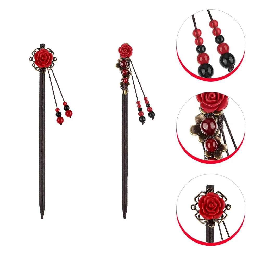 

2 Pcs Hair Claw Clips Women Hairpin Chopstick Steamed Stuffed Bun Pins Hairstyles Wedding Buns Bride