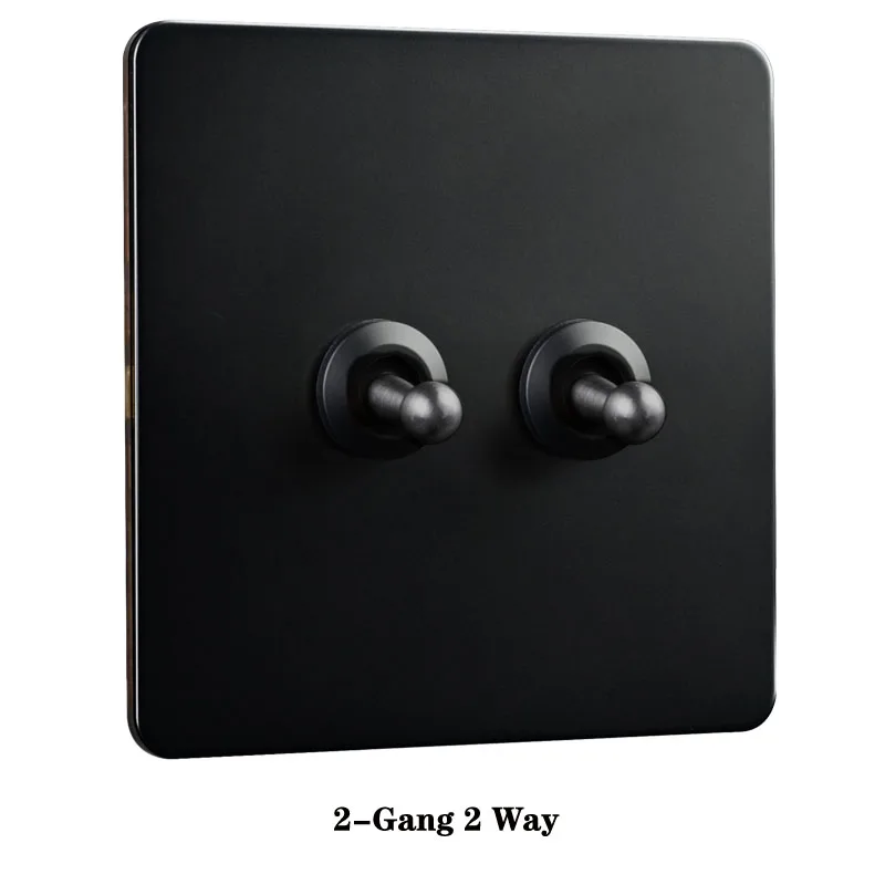 Настенный переключатель 1-4 клавиши 2 канала черный из нержавеющей стали панели