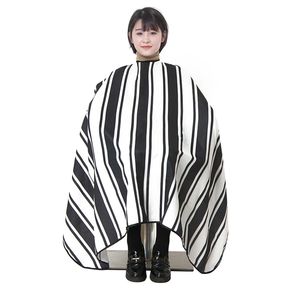 

1PC Professional Barber Cape Stripe Pattern Hair Cutting Cape Adjustable Hairdressing Cape