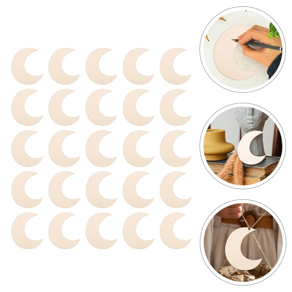 

Wood Unfinished Moon Slices Wooden Diy Blank Embellishments Pieces Natural Shapes Cutouts Crafts Unpainted Cutout Sign Rustic
