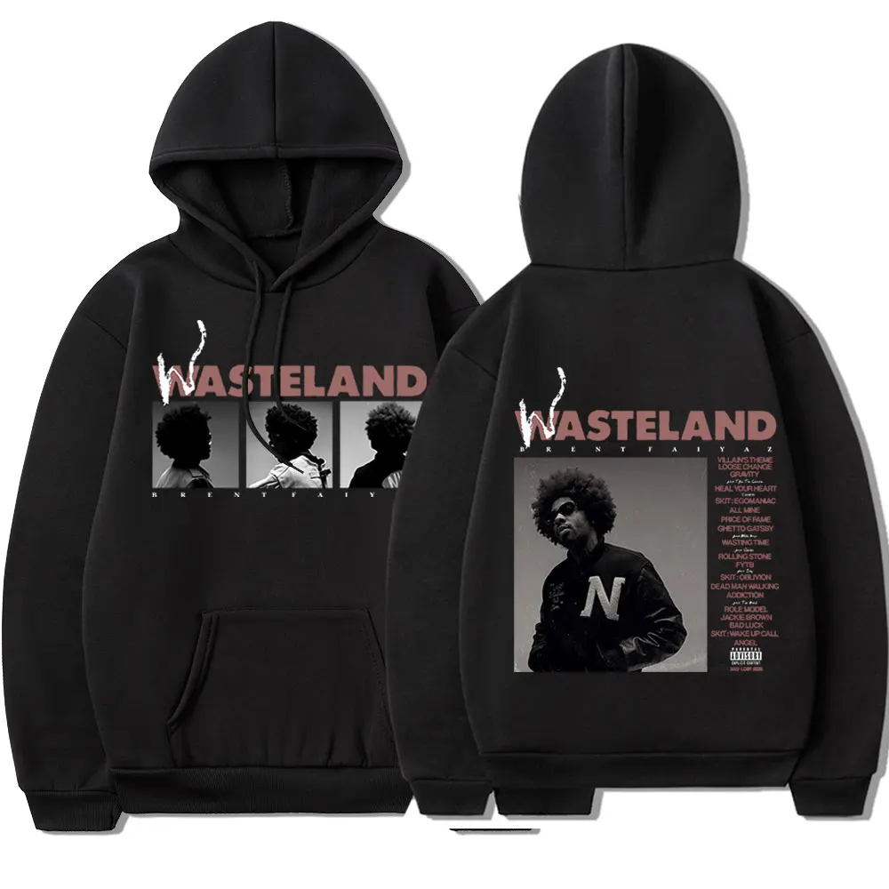 Brent Faiyaz Hoodie 2022 Music Album Wasteland Print Sweatshirt Oversized Hip Hop Streetwear Unisex Fleece Keep Warm Pullover