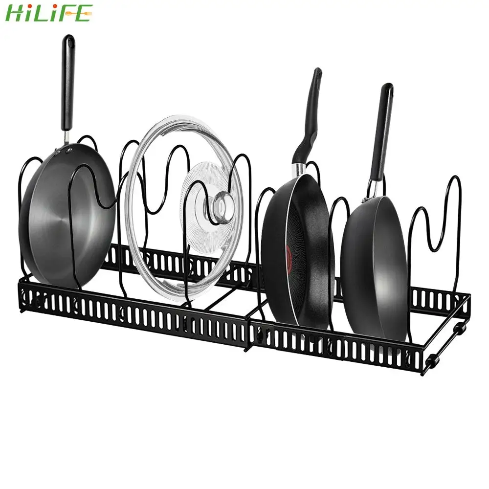

Adjustable Dish Bowl Drying Shelf Pan Pot Storage Organizer Kitchen Accessories Multi-Functional Cookware Storage Rack