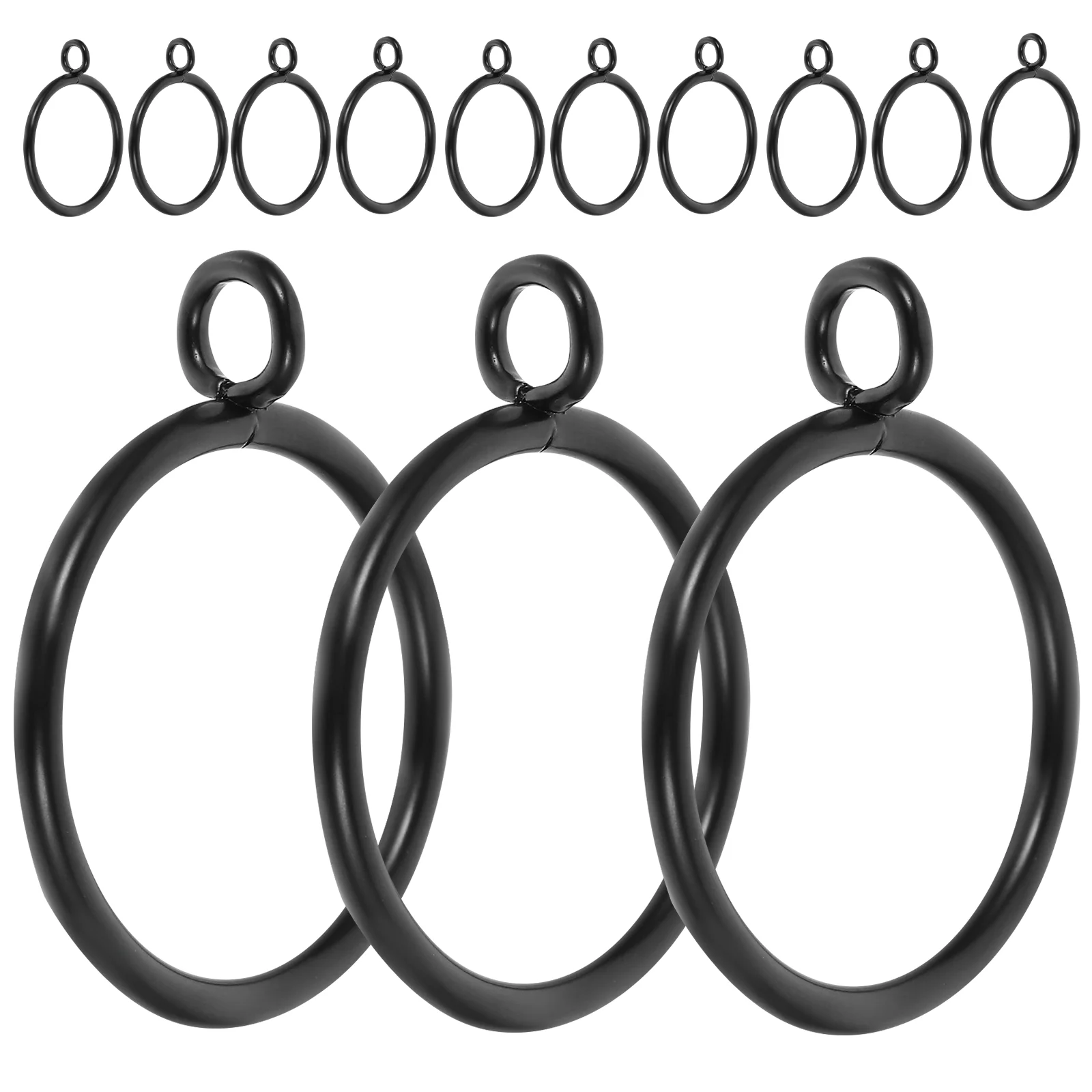 

40 Pcs Black Hooks Hanging Curtain Ring Eyelet Rings Circles Roman Pole Household Fixing