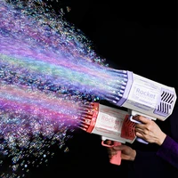 bubble gun with light electric automatic magic soap rocket bubbles machine children summer outdoor toys wedding party kids gifts