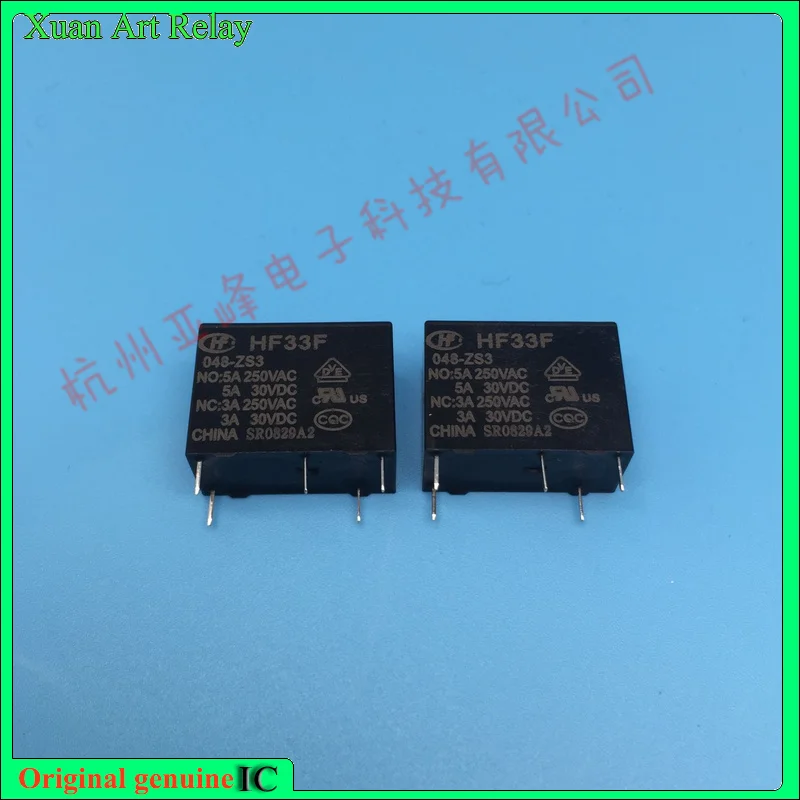 5 шт./лот 100% оригинальное подлинное реле: совершенно новое реле HF33F-048-ZS3 48VDC 5pins 3A250VAC