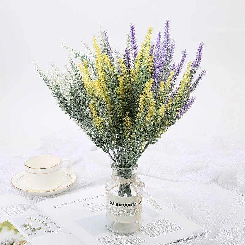 Purple Artificial Lavender Flowers Bouquet Fake Plant For Home Decor Garden Living Room Wedding Decoration Accessories Indoor