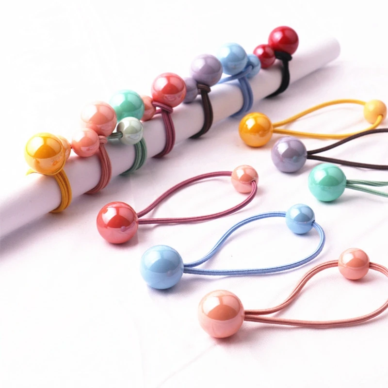

1Pair New Ball Elastics Hair Bands Rubber Bands Girls Women Cute Headwear Tie Gum Ponytail Holders Hair Accessories