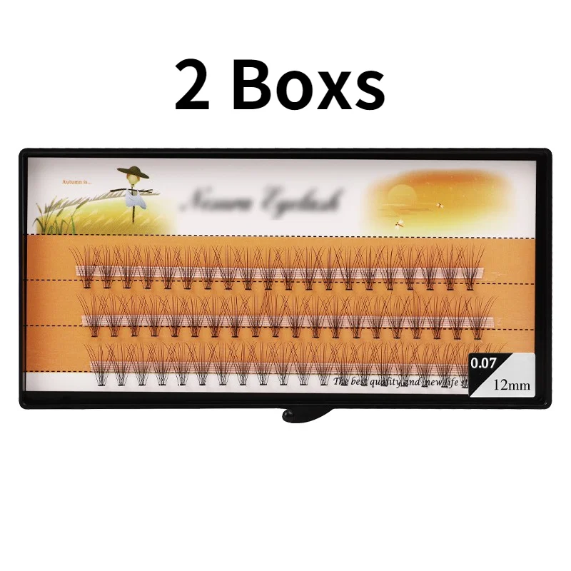 

2BOX YY Lashes Extension Dece DIY 2d/3d/4d/10d Faux Mink Blooming Eye Lash Extensions 0.05/0.07/0.1 Makeup Lashes Packaging