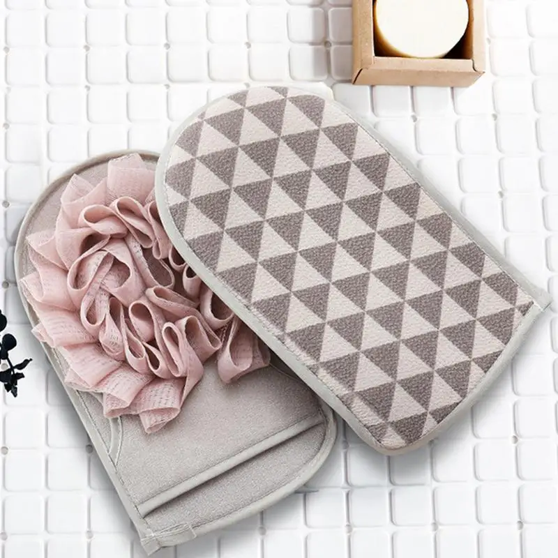 Душевая варежка двухсторонний скребок для душа многоразовый ванной