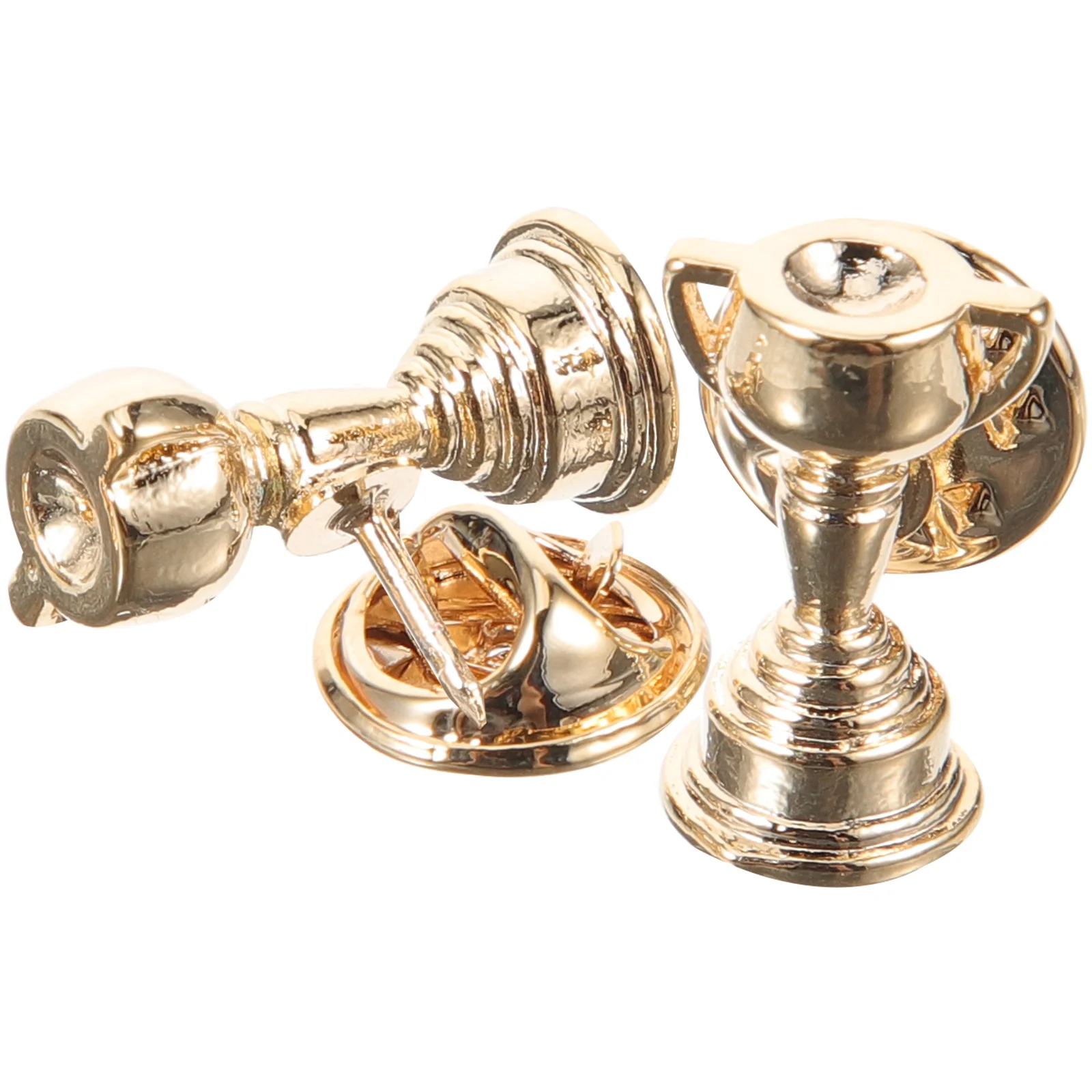 

2 Pcs Decorative Clothing Badge Prom Jewelry Men Brooches Sports Chess Decor Trophy Pin Metal Man