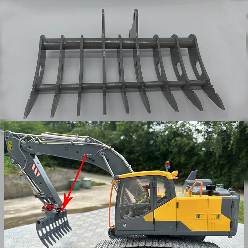 Для гидравлического экскаватора Scarifier E111/E010/EC160, металлические грабли, модель ковша, запчасти для игрушек, аксессуары