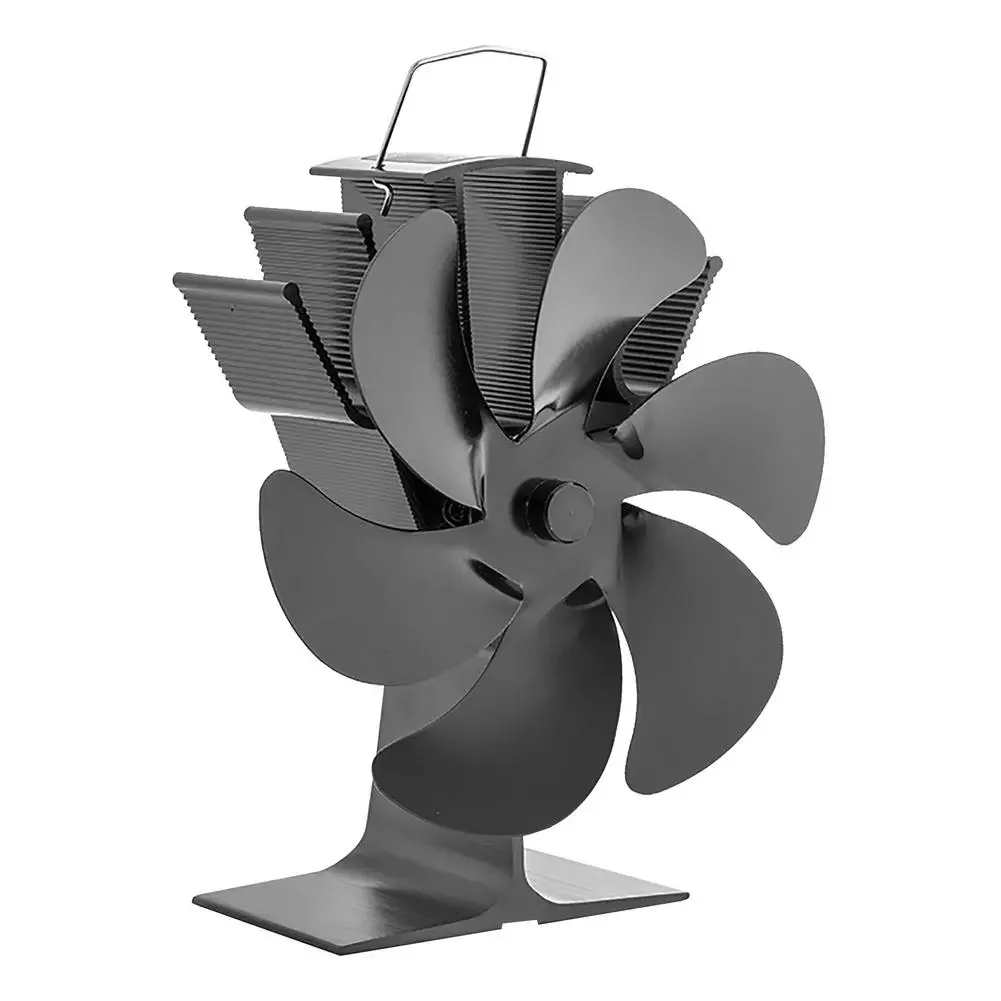 

Вентилятор из алюминиевого сплава с 6 лопастями, тихий эффективный отопительный вентилятор, деревянная горелка для камина