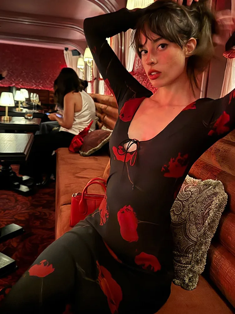 Сексуальное женское платье макси с глубоким v-образным вырезом и леопардовым