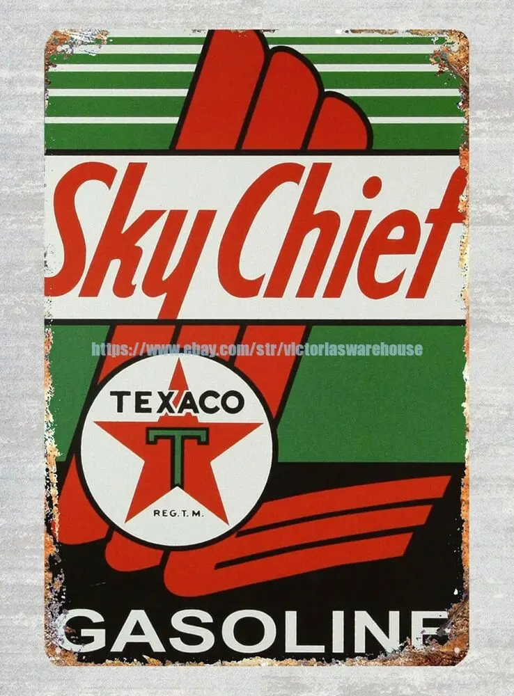 

Винтажный домашний декор Sky Chiet Texaco T бензиновый металлический жестяной знак