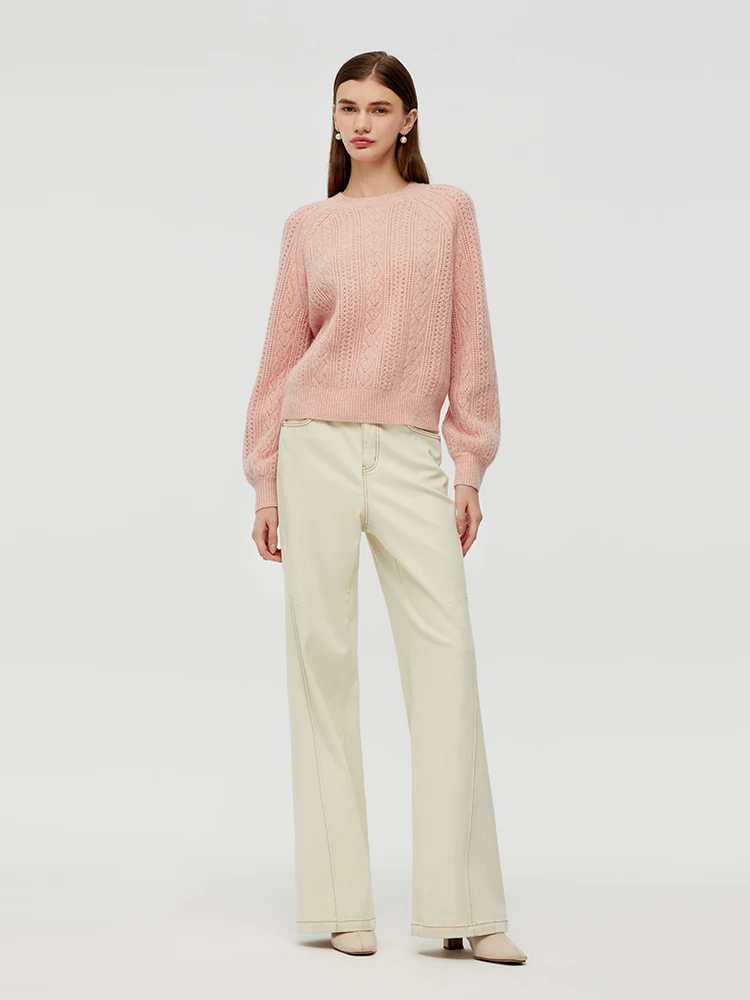 Женский свитер Golia осень и зима 2024 новый маленький вязаный крючком шерстяной топ