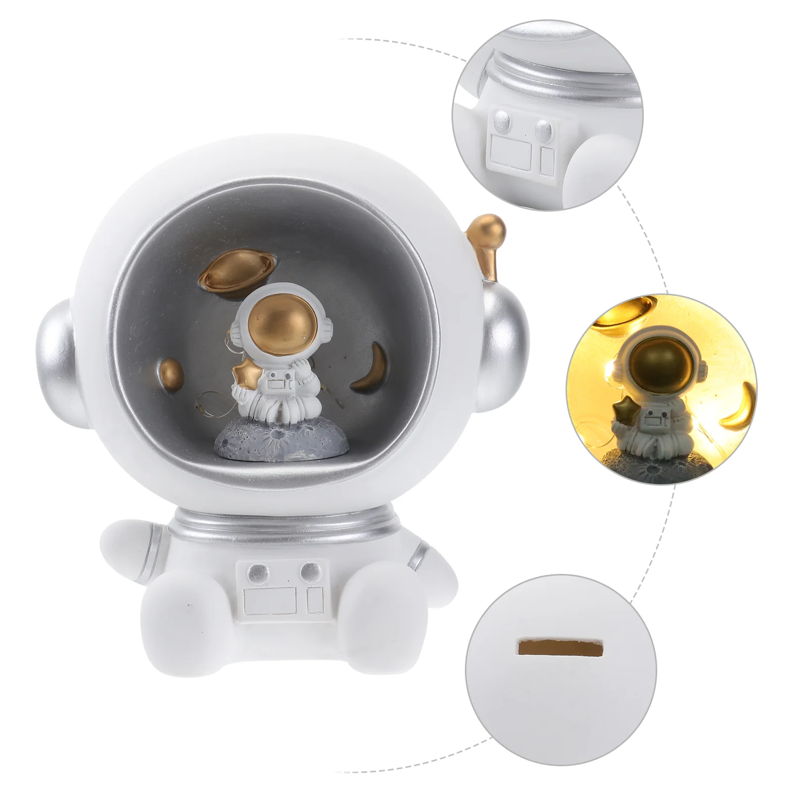 

1pc Desktop Adornemnt Night Light Astronaut Figurines Home Decor (White)