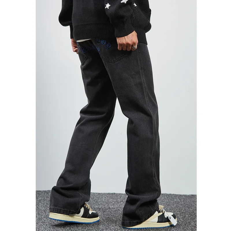 Streetwear Men HIGH STREET Letter Embroidery Fashion New Vintage Temperament Comfortable Straight Pants Autumn and Winter Female