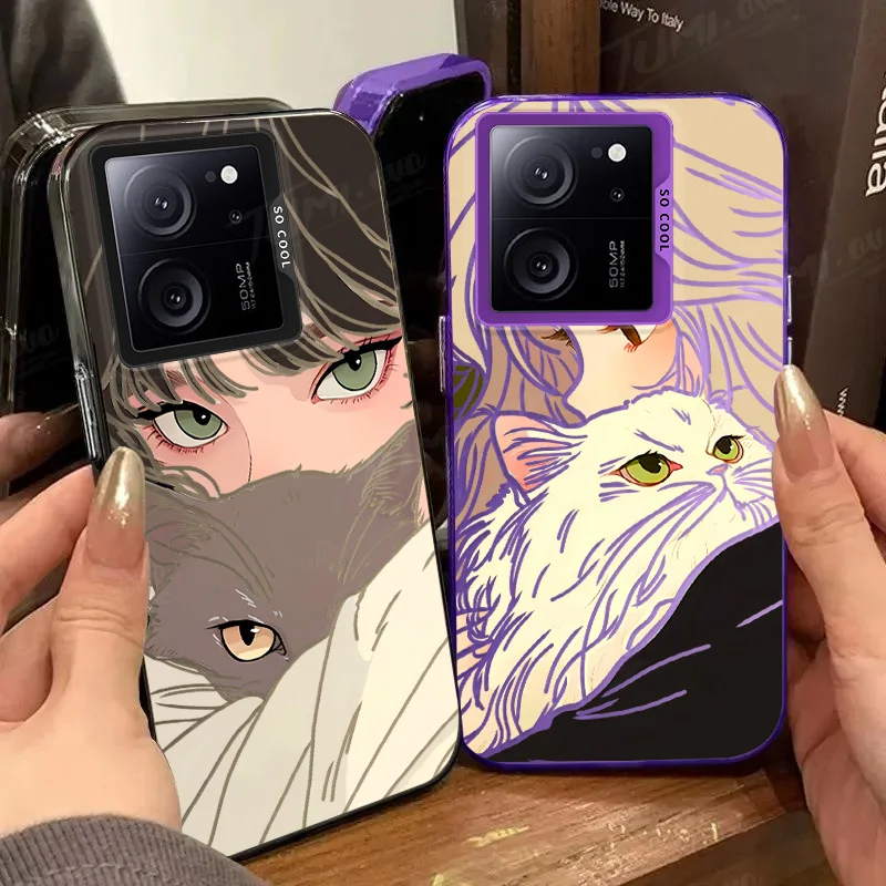 Чехол для телефона с покрытием Xiaomi 13T 12T 11 Lite 5G NE 12 13 14 POCO X6 X5 Pro X3 NFC F3 F4 GT F5 задняя