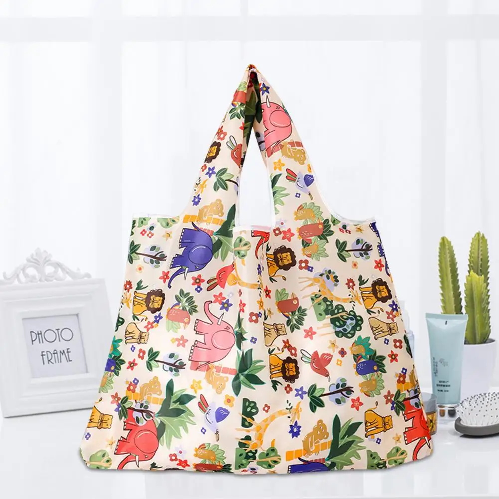 

Foldable Shopping Bag Reusable Travel Grocery Bag Eco-Friendly Cartoon Cat Dog Cactus Lemon Printing Tote Bag Shopping Handbag