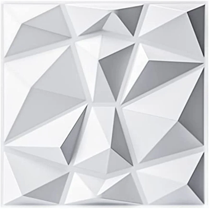 

Decorative 3D Wall Panels in Diamond Design, 30cmx30cm Matt White (10 Pack) DIY Home Decoration Foam Wall Stickers