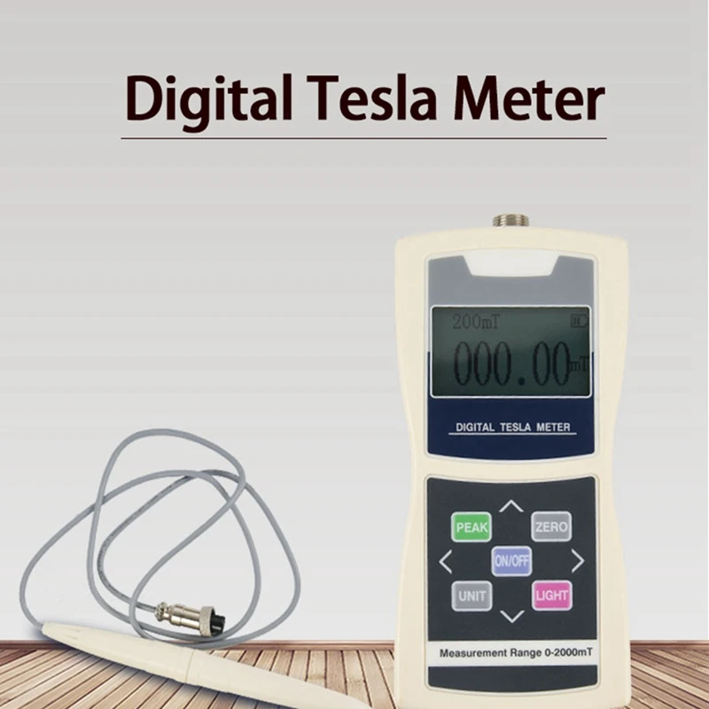 

HLZS-Digital Meter Magnetic Flux Meter Surface Magnetic Field Tester 5% Accuracy Handheld Permanent Magnet Gauss Meter