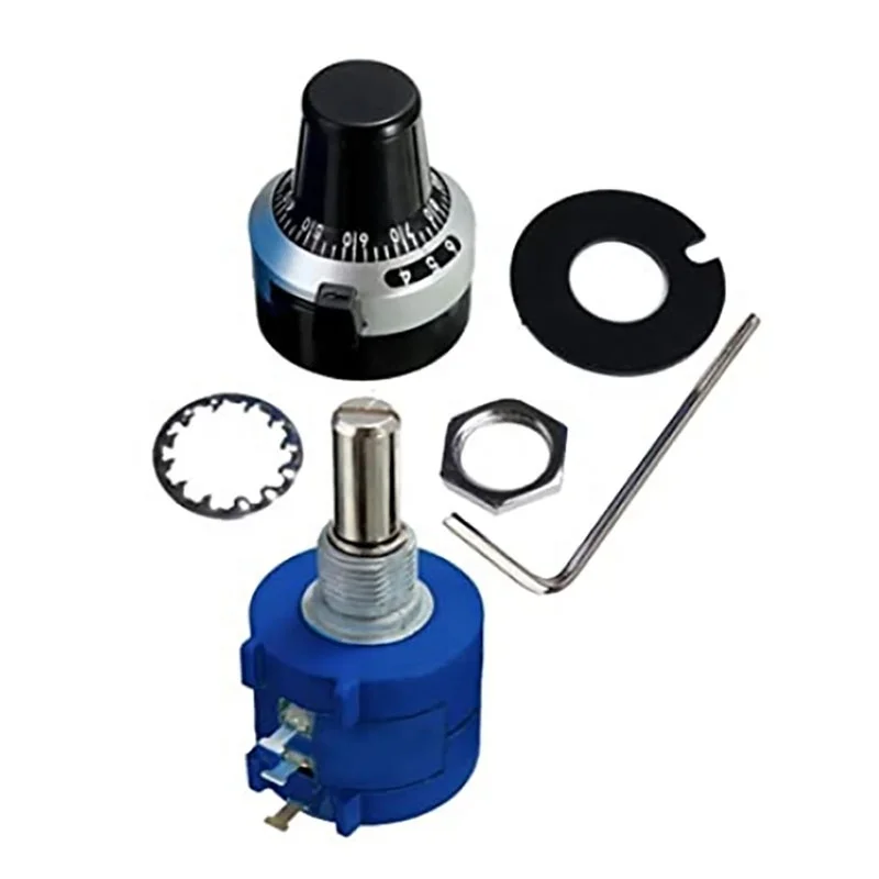

3590S-2-103L 10K Resistor Ohm Rotary Wire wound Precision Potentiometer Pot with 10 Turn Counting Dial Rotary Knob the scale kno