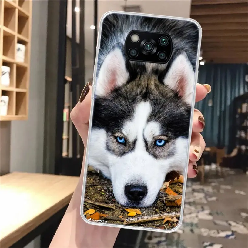Мягкий чехол для телефона с изображением сибирской собачки Хаски Xiaomi Poco X3 Pro X5 X4 NFC