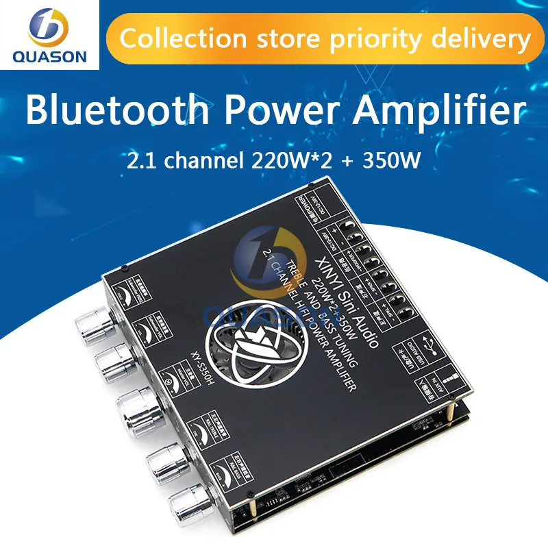 XY-S350H 2.1 channel TPA3251 Bluetooth power amplifier board module high and low subwoofer 220W*2 + 350W