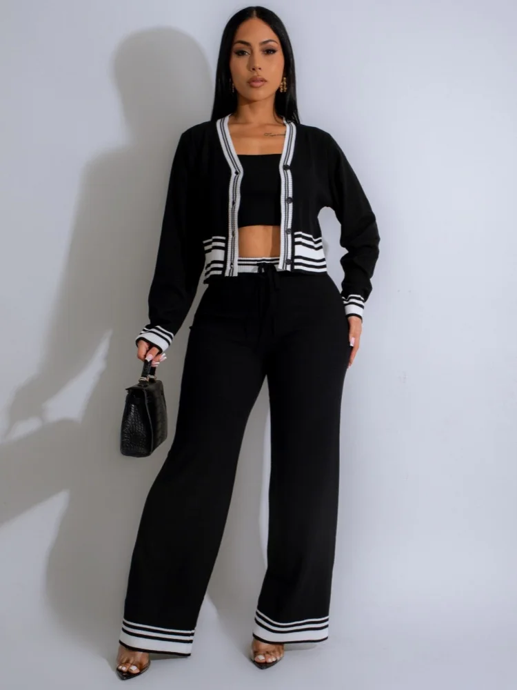 Пикантный Женский трикотажный комплект JRRY из трех предметов бюстгальтер без