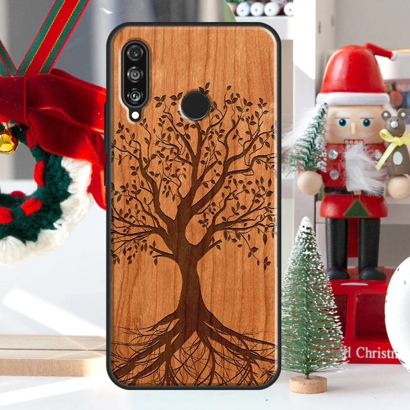 Фото Чехол из дерева бамбука с цветочным узором для Huawei Nova 9 10 SE 11 Pro Y60 Y70 Y90 Y61 Y91 Y72 Y73 12i 11i 8i P20 P30 P40 Lite №5