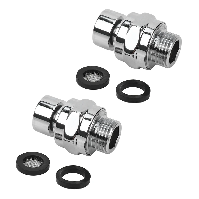 

New-2X Brass Chrome Ball Joint Shower Arm Head Angle Adjustable Swivel Adapter