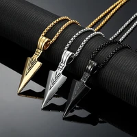 mens black arrow head pendant necklace for men women hip hop punk metal clavicle chain vintage jewelry party gift 2022 new