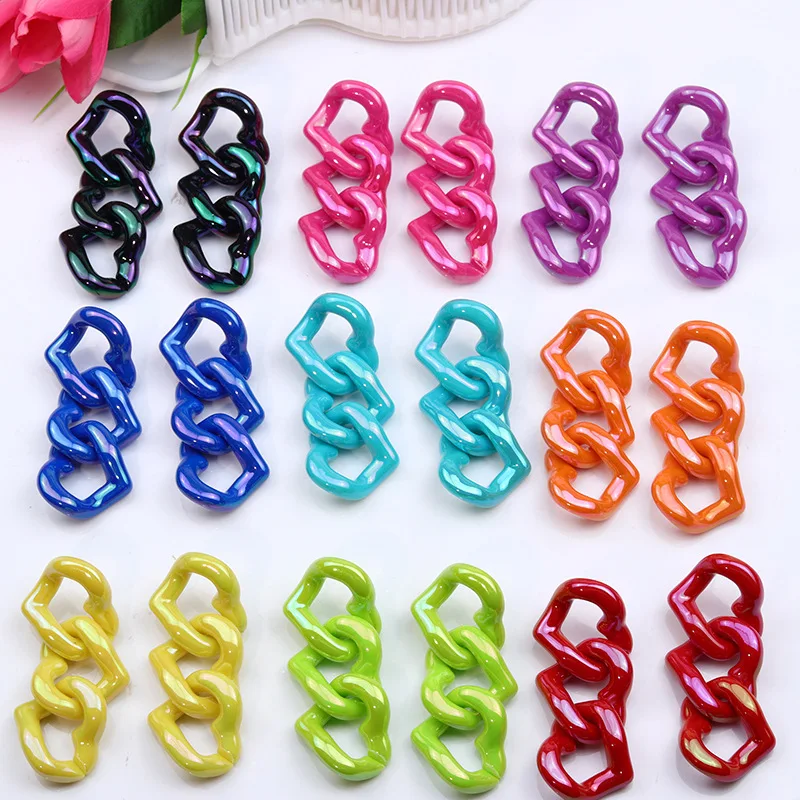 

Bohemian Acrylic Earrings for Women Smooth and Colorful Chain Long Earrings Geometric Statement Wedding Party Pendientes Mujer