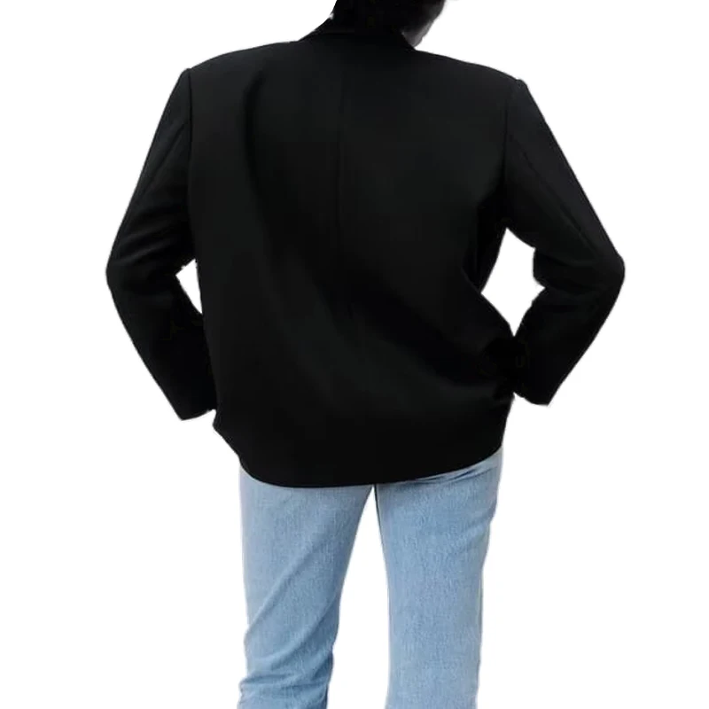 Женский однотонный костюм новый пиджак с отложным воротником в минималистичном