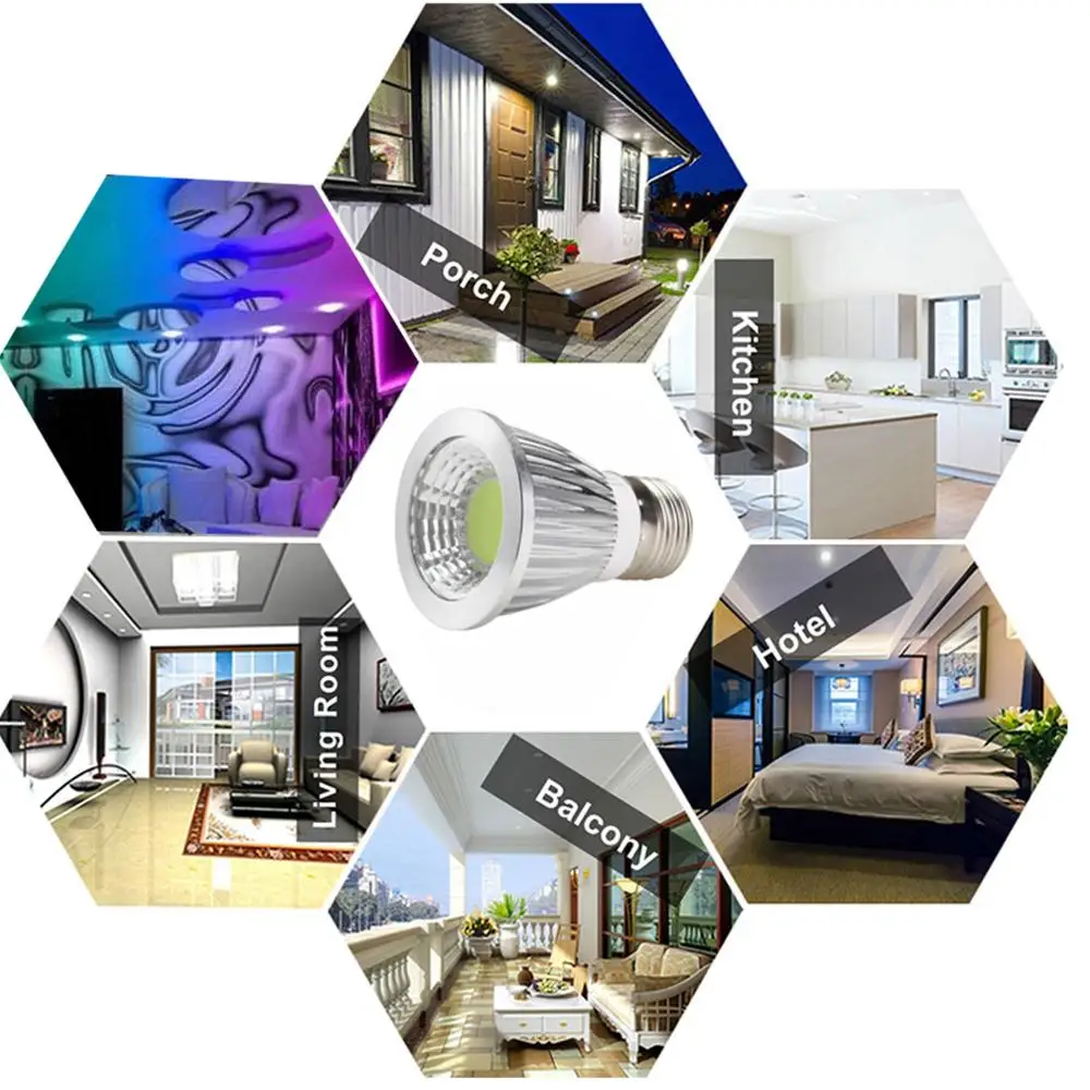 Светодиодный прожектор 9W 6W 12W AC85 - 265V GU5.3 GU10 E27 E14 B22