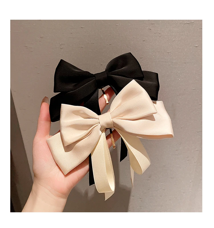 

New Elegant Satin Headgear with Bow and Hair Clip